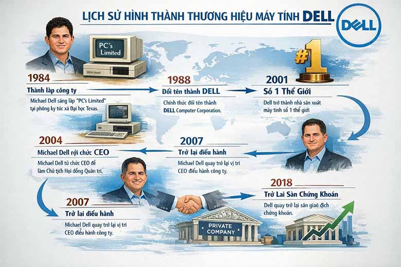 Dell của nước nào? Tìm hiểu lịch sử phát triển của thương hiệu Dell